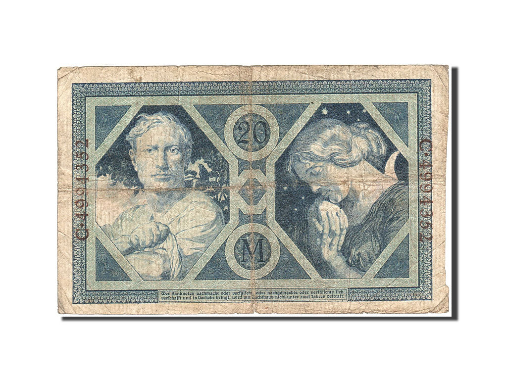 Banknote, Germany, 20 Mark, 1915-1919, 1915-11-04, KM:63, F(12-15)