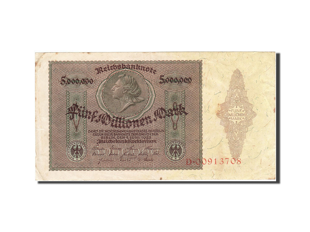 Biljet, Duitsland, 5 Millionen Mark, 1923, 1923-06-01, KM:90, TTB