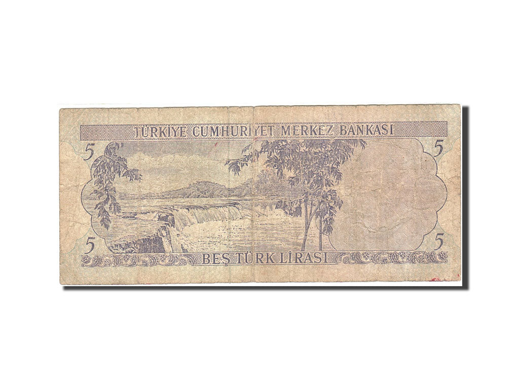 Banknote, Turkey, 5 Lira, 1966-1969, 1968-01-08, KM:179, VG(8-10)