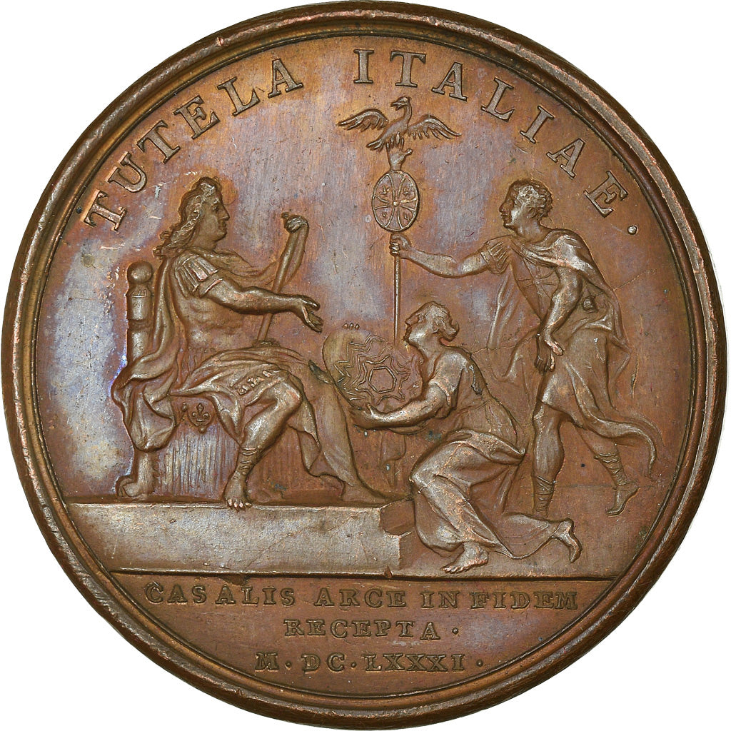 França, Medal, Luís XIV, Casale remise à la France, História, 1681, Mauger