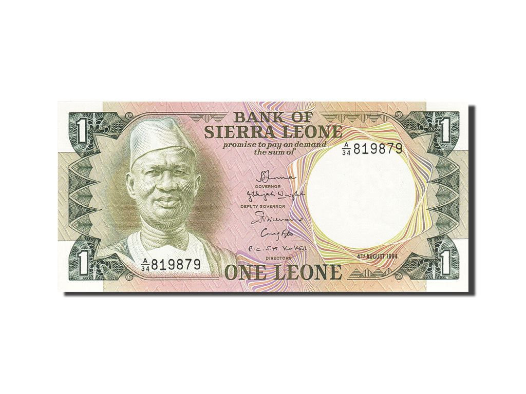 Billete, 1 Leone, 1974-1980, Sierra Leona, KM:5e, 1984-08-04, SC