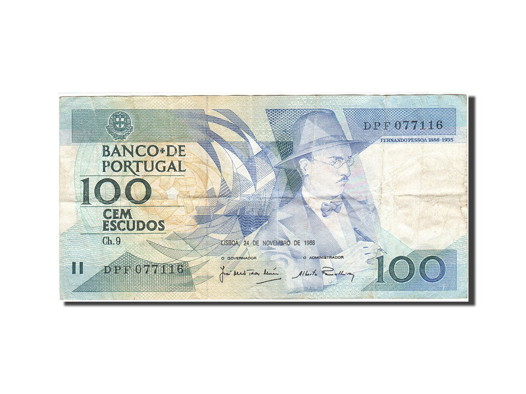 Banknote, Portugal, 100 Escudos, 1988, 1988-11-24, KM:179f, EF(40-45)