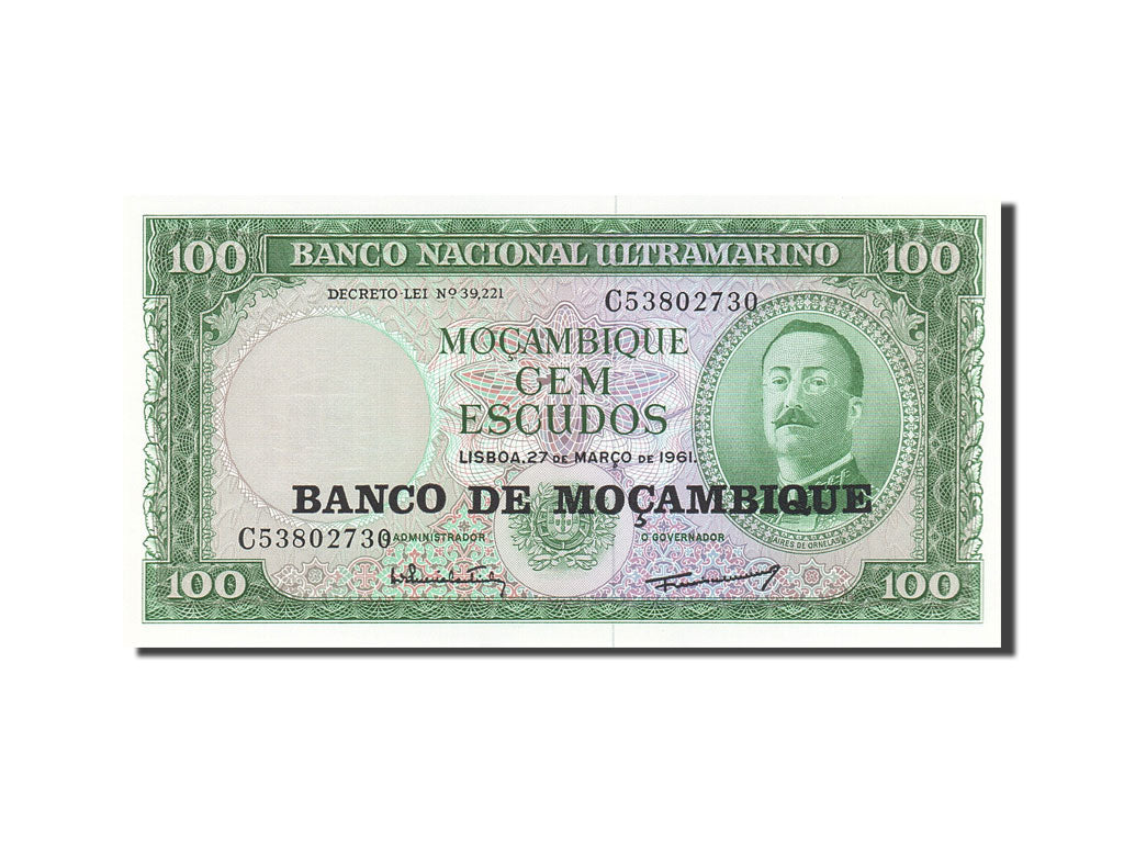 Banknote, Mozambique, 100 Escudos, 1976, Undated (1976), KM:117a, UNC(65-70)