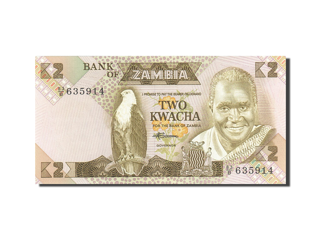 Banknote, Zambia, 2 Kwacha, 1980-1986, Undated (1980-1988), KM:24c, UNC(65-70)