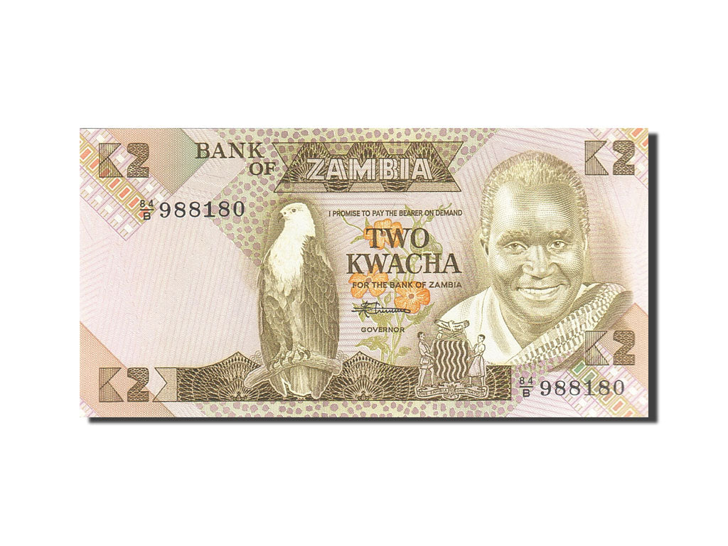 Banknote, Zambia, 2 Kwacha, 1980-1986, Undated (1980-1988), KM:24c, UNC(65-70)