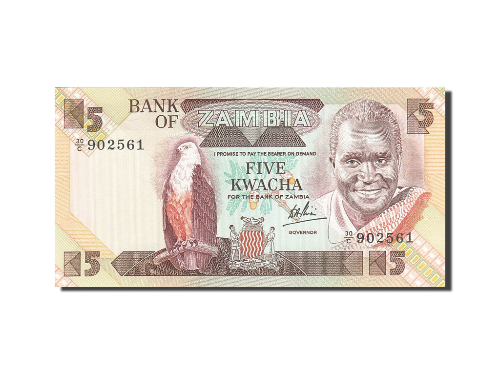 Banknote, Zambia, 5 Kwacha, 1980-1986, Undated (1980-1988), KM:25c, UNC(65-70)