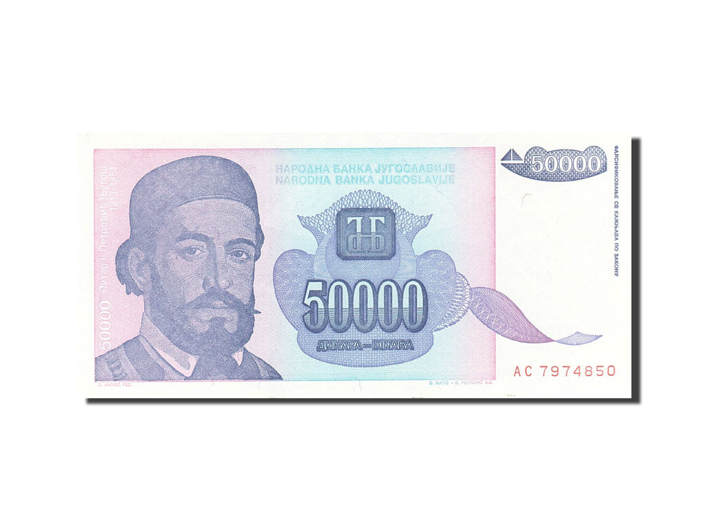 Billet, Yougoslavie, 50,000 Dinara, 1993, 1993, KM:130, NEUF
