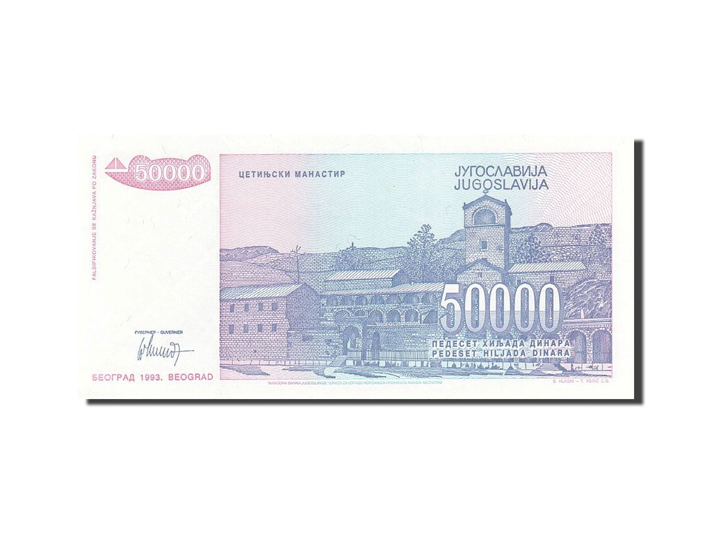 Billet, Yougoslavie, 50,000 Dinara, 1993, 1993, KM:130, NEUF