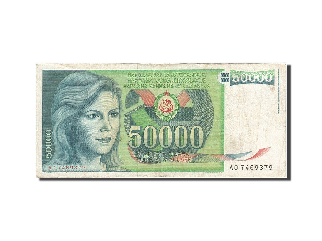 Banconote, Iugoslavia, 50,000 Dinara, 1985-1989, KM:96, 1988-05-01, MB