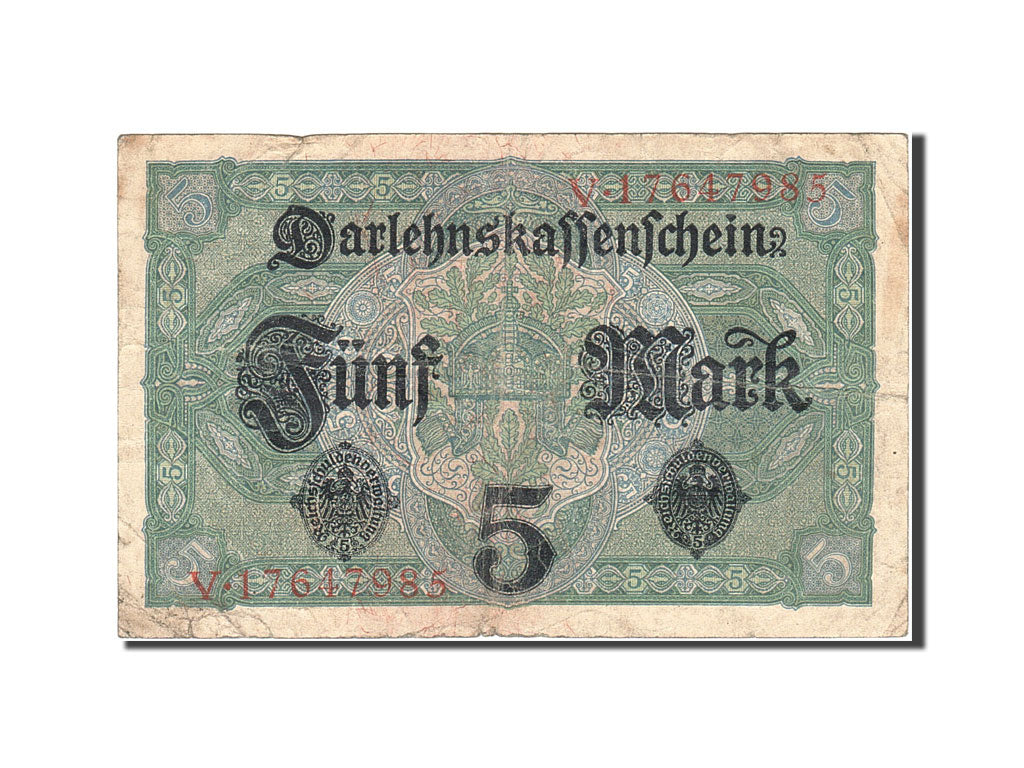 Biljet, Duitsland, 5 Mark, 1917-1918, 1917-08-01, KM:56b, TB