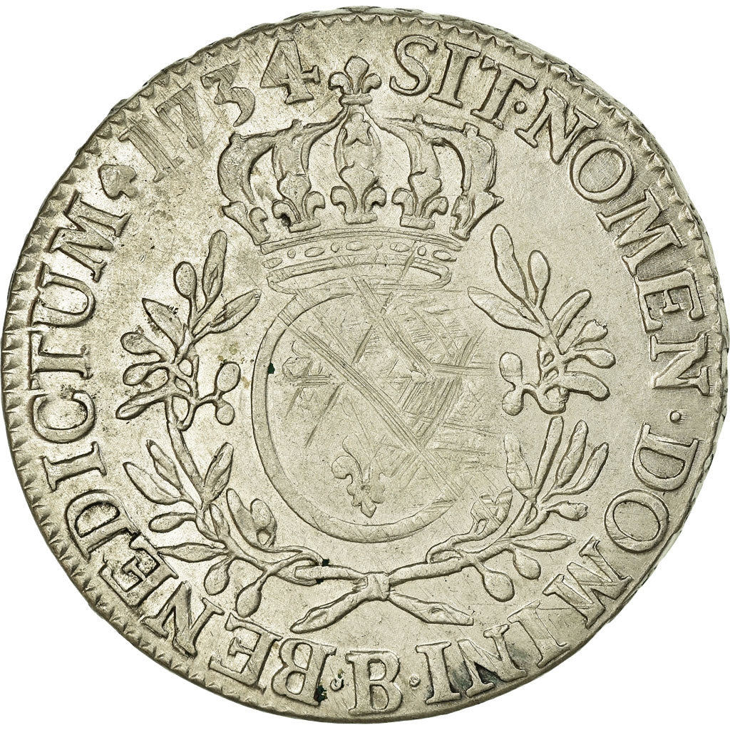 Monnaie, France, Louis XV, Écu aux branches d'olivier, Ecu, 1734, Rouen, SUP
