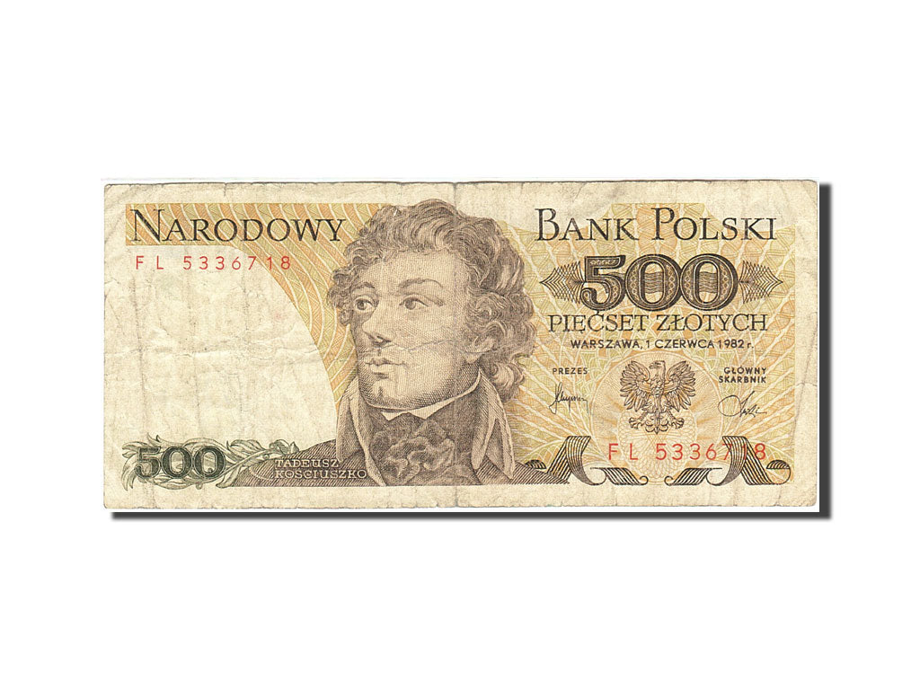 Banconote, Polonia, 500 Zlotych, 1974-1976, KM:145d, 1982-06-01, B+