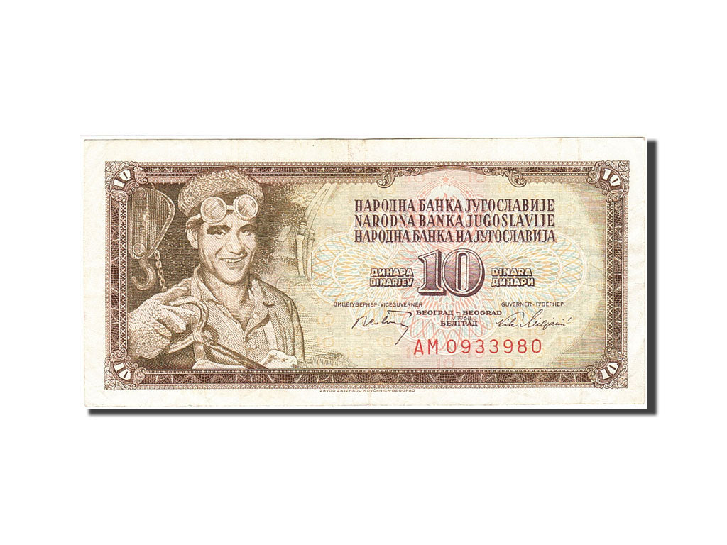 Banconote, Iugoslavia, 10 Dinara, 1968-1970, KM:82c, 1968-05-01, MB+