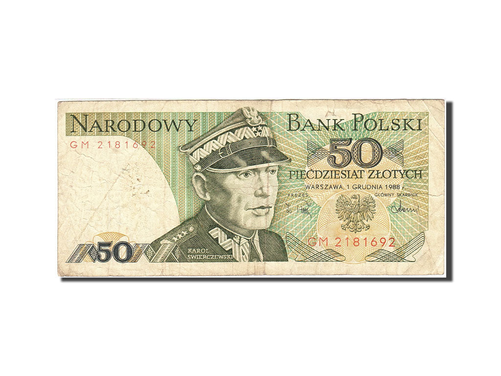 Banknote, Poland, 50 Zlotych, 1974-1976, 1988-12-01, KM:142c, VG(8-10)