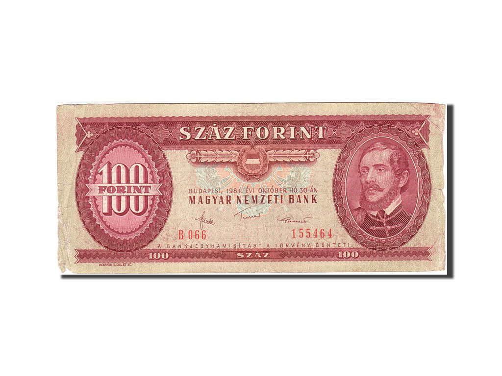 Banknot, Węgry, 100 Forint, 1957-1983, 1984-10-30, KM:171g, VF(20-25)