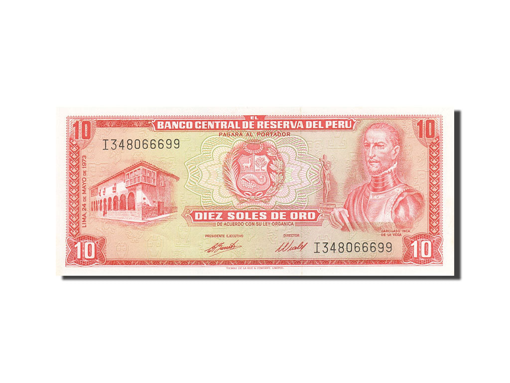Biljet, Peru, 10 Soles De Oro, 1969, 1973-05-24, KM:100c, SPL