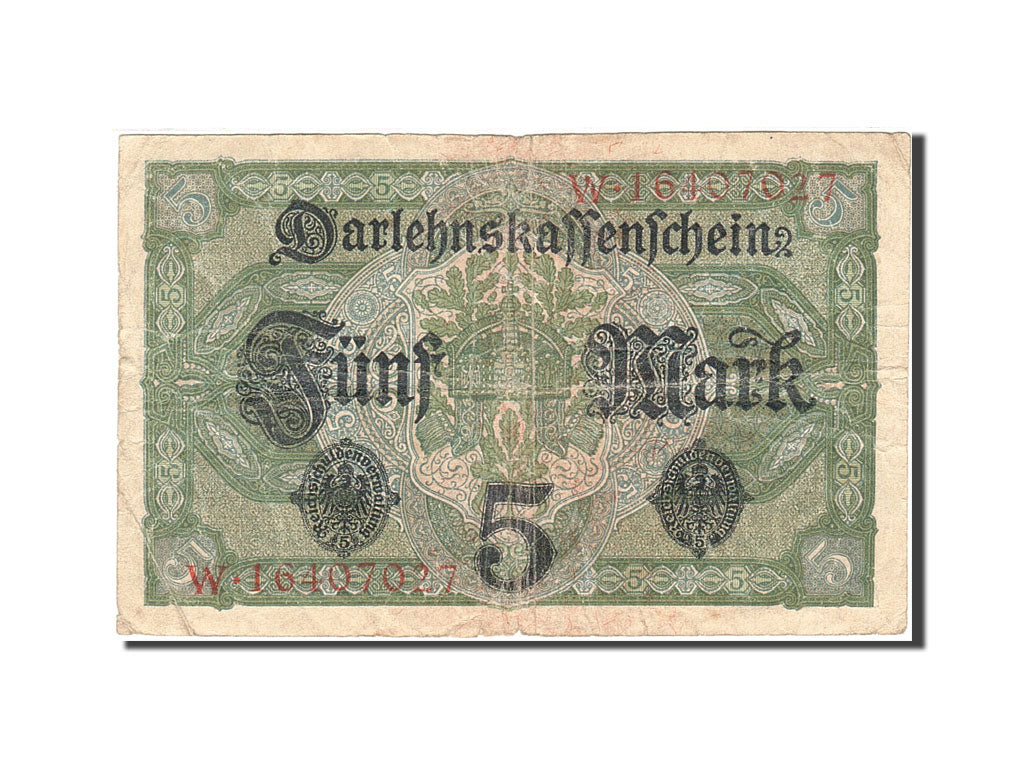 Geldschein, Deutschland, 5 Mark, 1917-1918, 1917-08-01, KM:56a, SGE