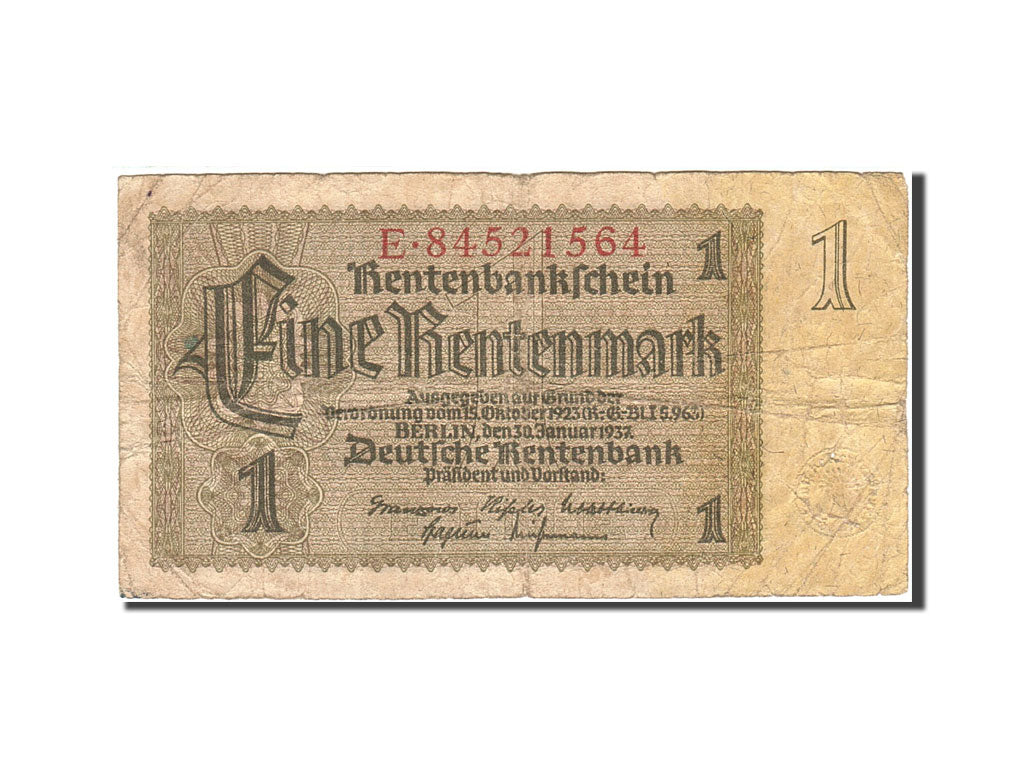 Biljet, Duitsland, 1 Rentenmark, 1937, 1937-01-30, KM:173b, B