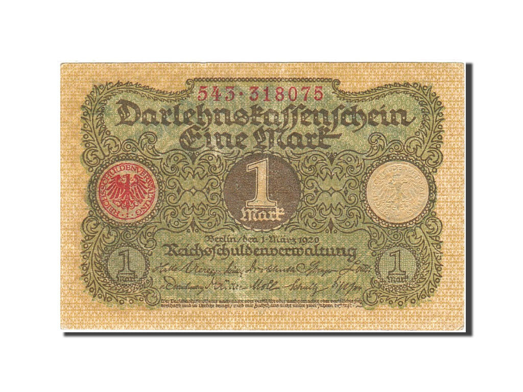 Biljet, Duitsland, 1 Mark, 1920, 1920-03-01, KM:58, TB