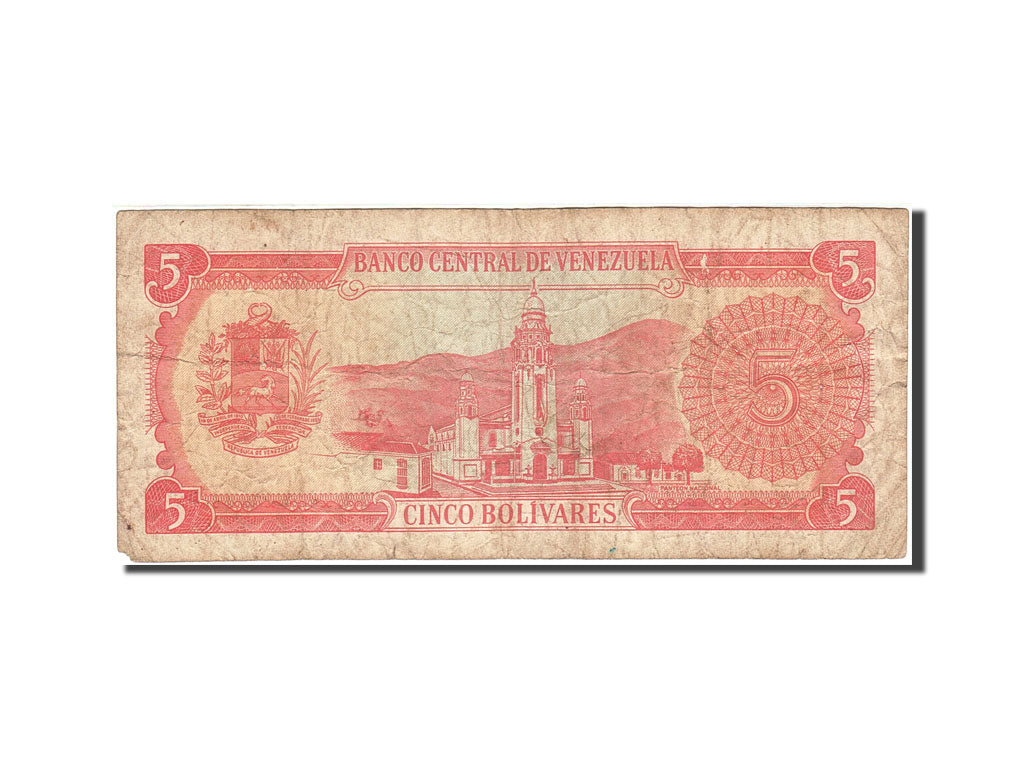 Geldschein, Venezuela, 5 Bolivares, 1989, 1989-09-21, KM:70b, SGE+