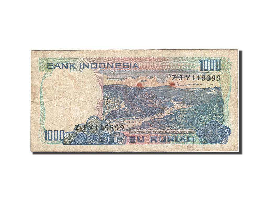 Banconote, Indonesia, 1000 Rupiah, 1980, KM:119, 1980, B+