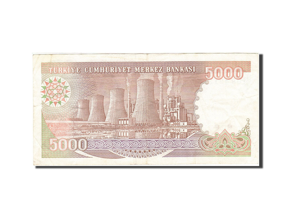 Geldschein, Türkei, 5000 Lira, 1984-1997, 1990, KM:198, SS