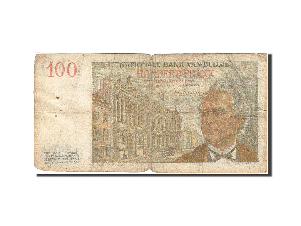 Banconote, Belgio, 100 Francs, 1950-1952, KM:129c, 1959-06-15, B+