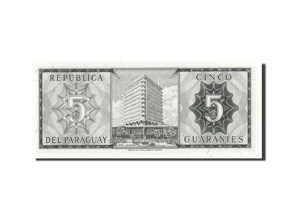 Banknote, Paraguay, 5 Guaranies, 1952, 1952, KM:195b, UNC(63)