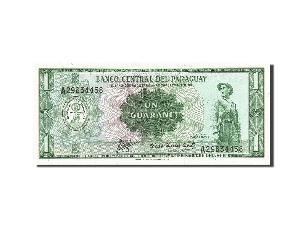Billete, 1 Guarani, 1952, Paraguay, KM:193b, 1952, SC