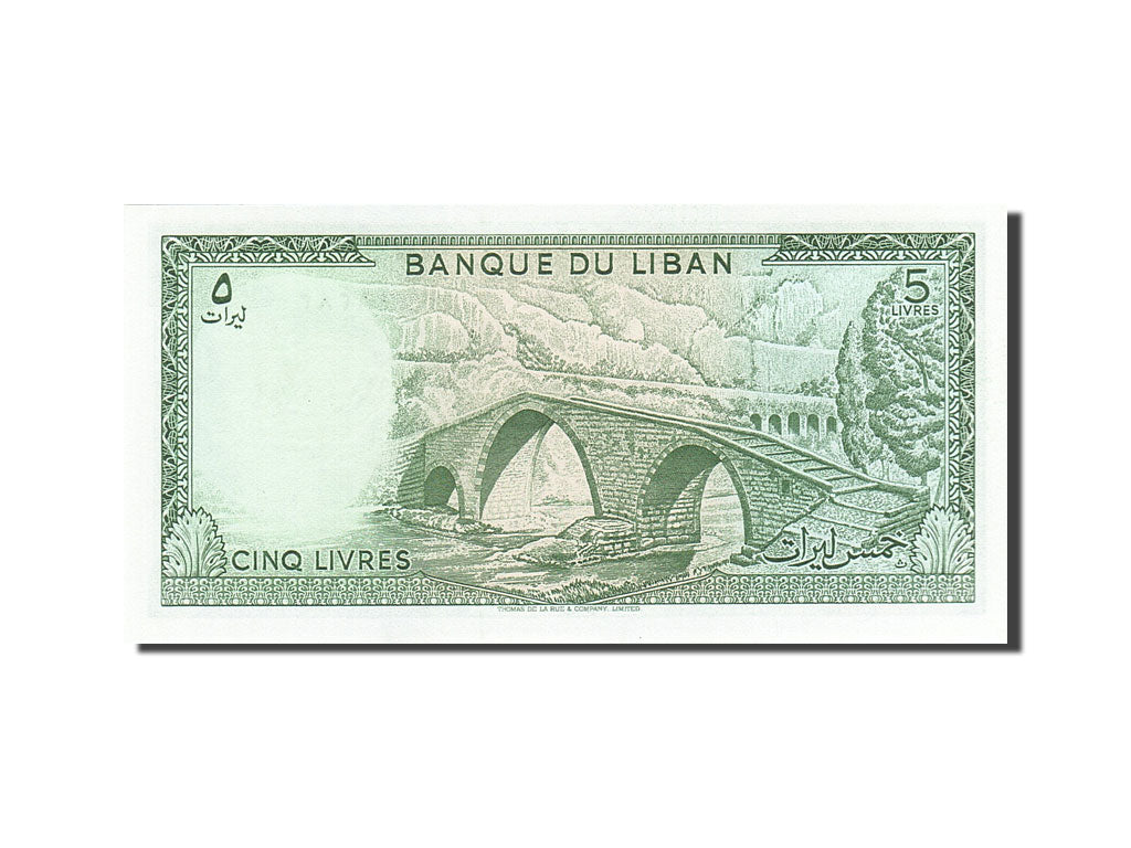 Banknote, Lebanon, 5 Livres, 1964-1978, 1978-04-01, KM:62c, UNC(63)