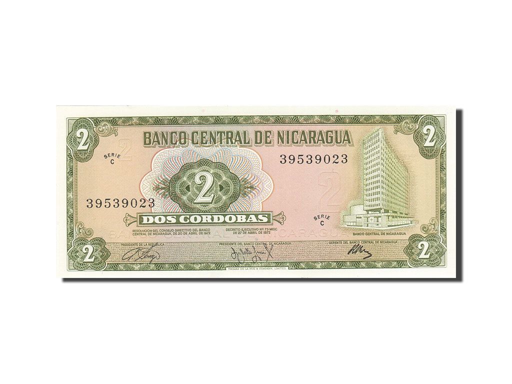 Banknote, Nicaragua, 2 Cordobas, 1972, 1972, KM:121a, UNC(63)