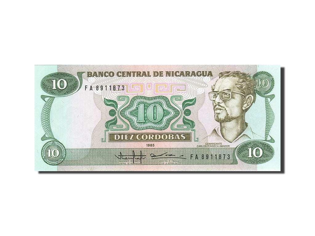 Banknot, Nicaragua, 10 Cordobas, 1985-1988, 1985, KM:151, UNC(63)