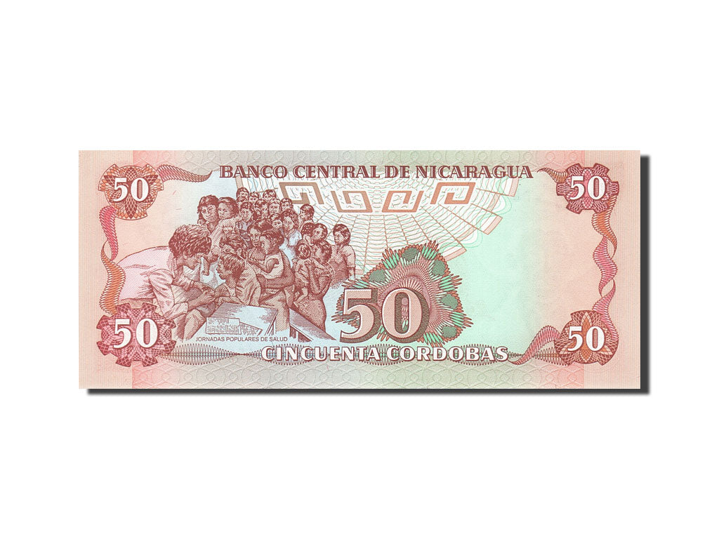 Banknot, Nicaragua, 50 Cordobas, 1985-1988, 1985, KM:153, UNC(63)