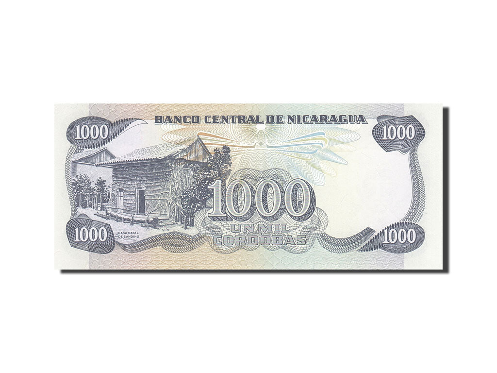 Banknote, Nicaragua, 1000 Cordobas, 1985, 1987, KM:145b, UNC(63)