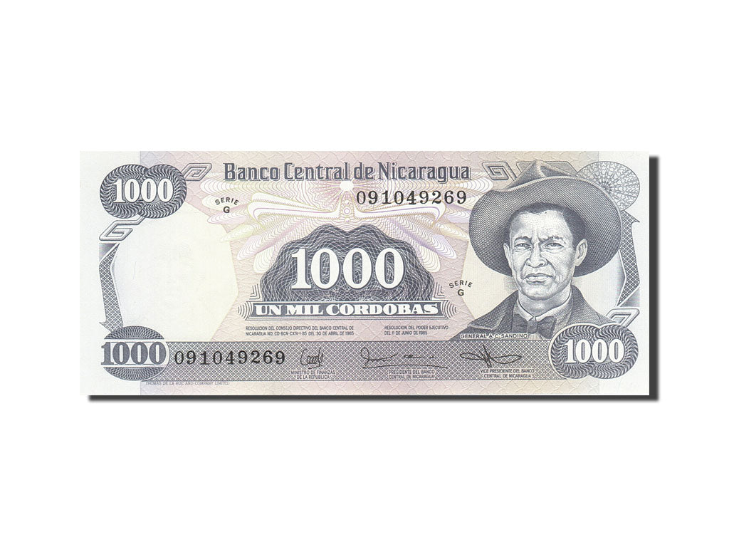 Banknote, Nicaragua, 1000 Cordobas, 1985, 1987, KM:145b, UNC(63)