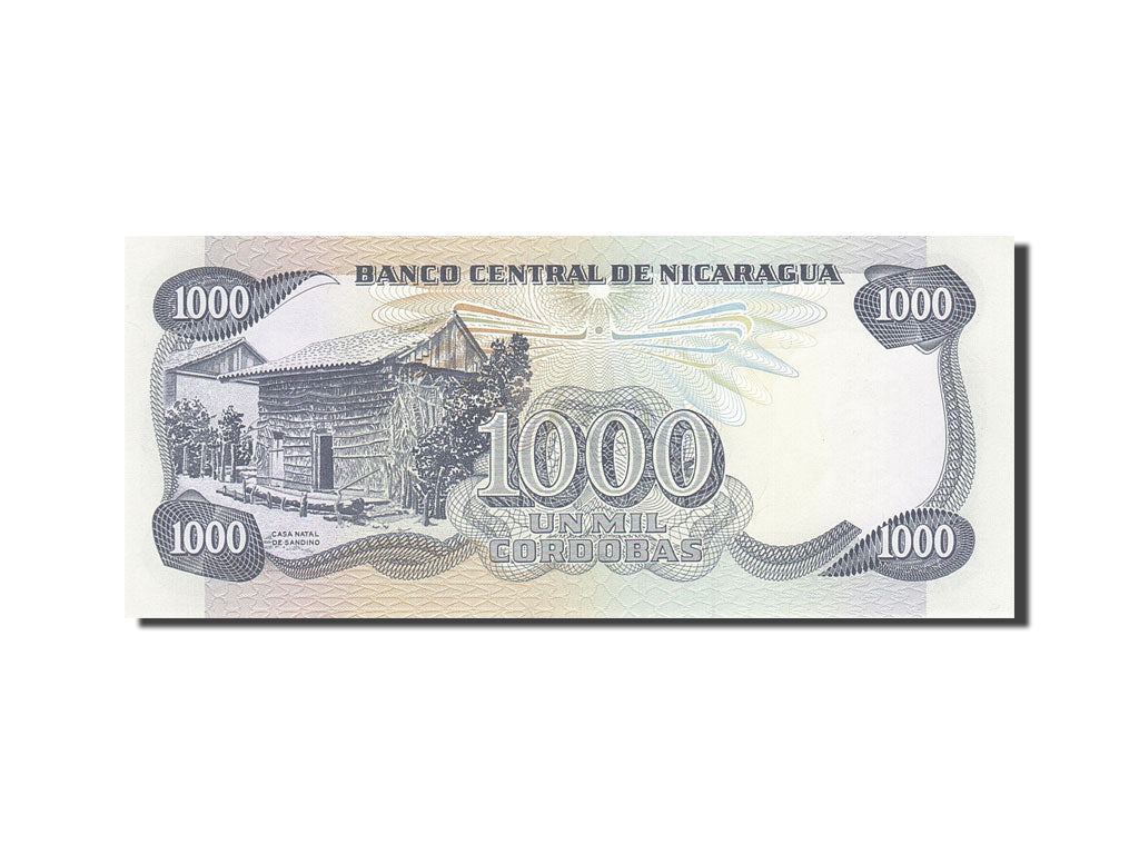 Banknote, Nicaragua, 1000 Cordobas, 1985, 1987, KM:145b, UNC(63)