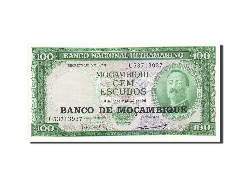 Banknote, Mozambique, 100 Escudos, 1976, 1961-03-27, KM:117a, UNC(63)