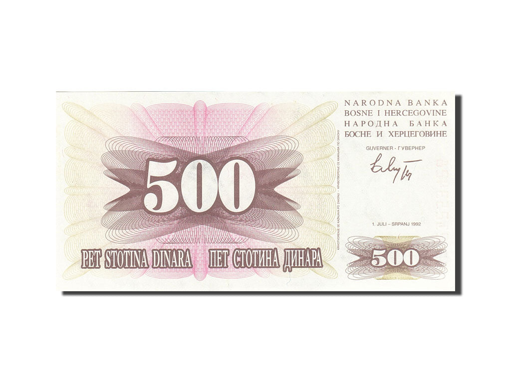 Banknot, Bośnia-Hercegowina, 500 Dinara, 1992-1993, 1992-07-01, KM:14A