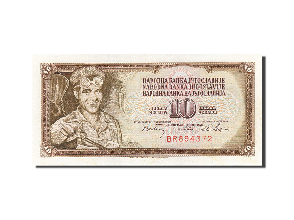 Banconote, Iugoslavia, 10 Dinara, 1968-1970, KM:82c, 1968-05-01, SPL
