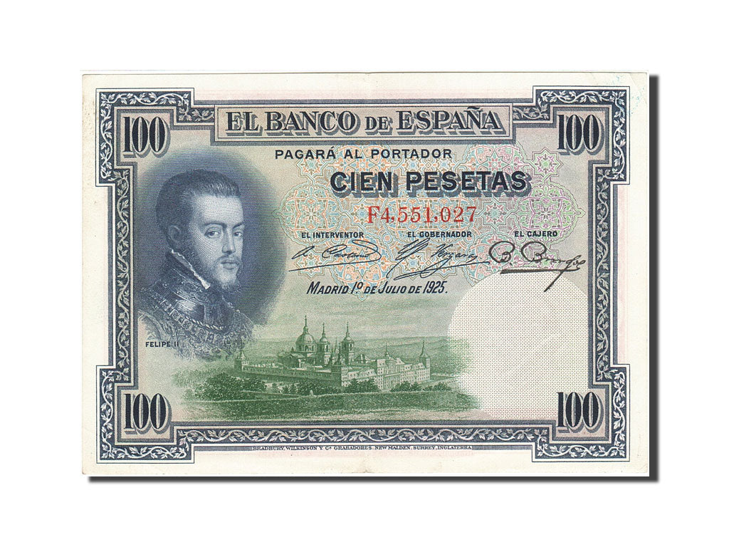 Billete, 100 Pesetas, 1925, España, KM:69c, 1925-07-01, MBC