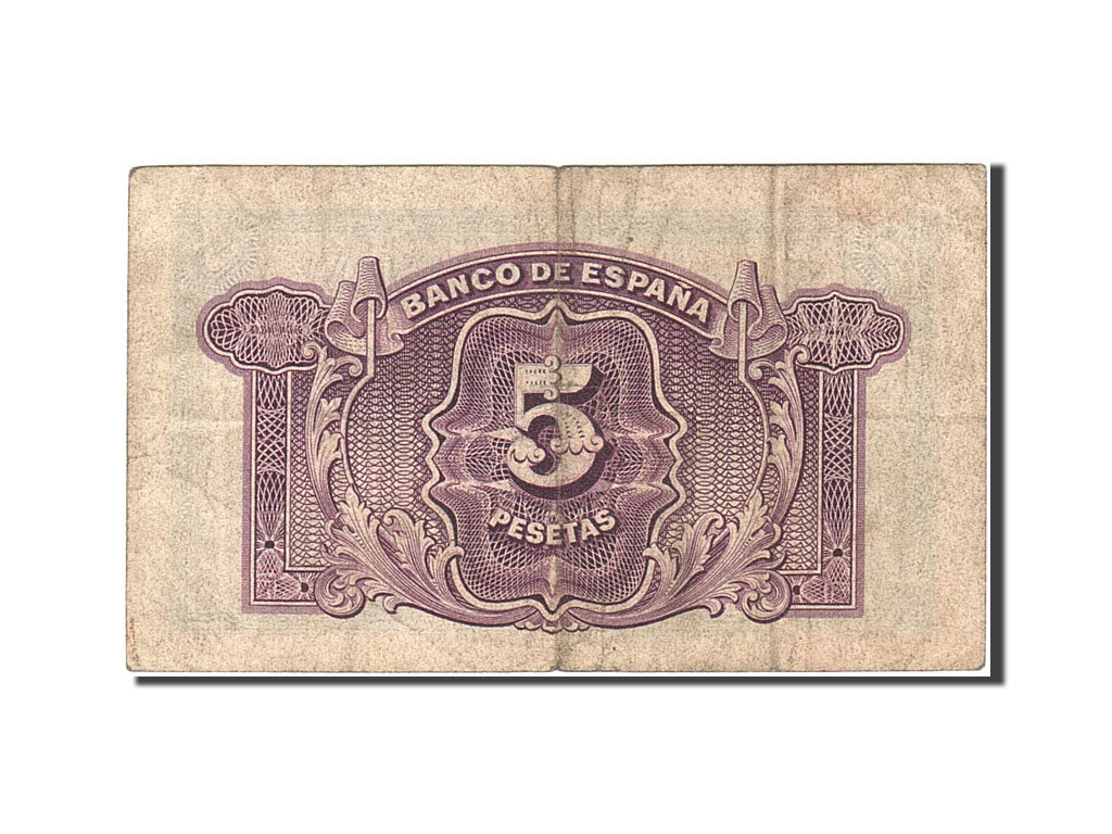 Banconote, Spagna, 5 Pesetas, 1935, KM:85a, 1935, MB