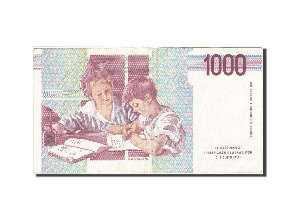 Banknote, Italy, 1000 Lire, 1990-1994, 1990, KM:114c, EF(40-45)