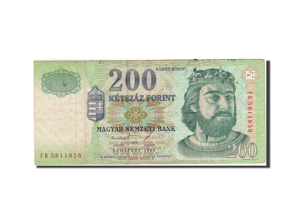 Banknot, Węgry, 200 Forint, 1997-1999, 1998, KM:178a, VF(20-25)