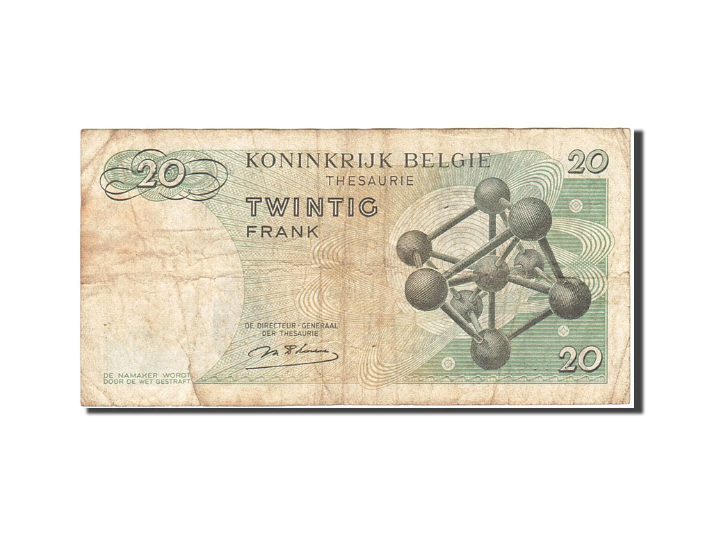 Banknote, Belgium, 20 Francs, 1964-1966, 1964-06-15, KM:138, VG(8-10)