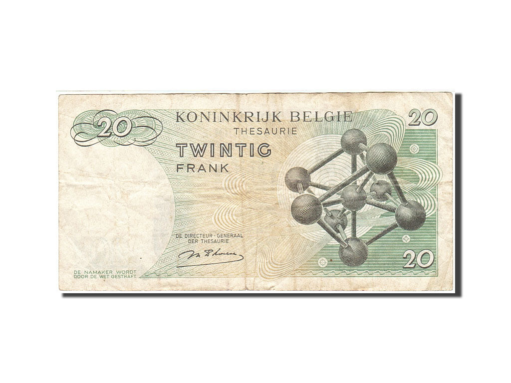 Banknote, Belgium, 20 Francs, 1964-1966, 1964-06-15, KM:138, VF(20-25)