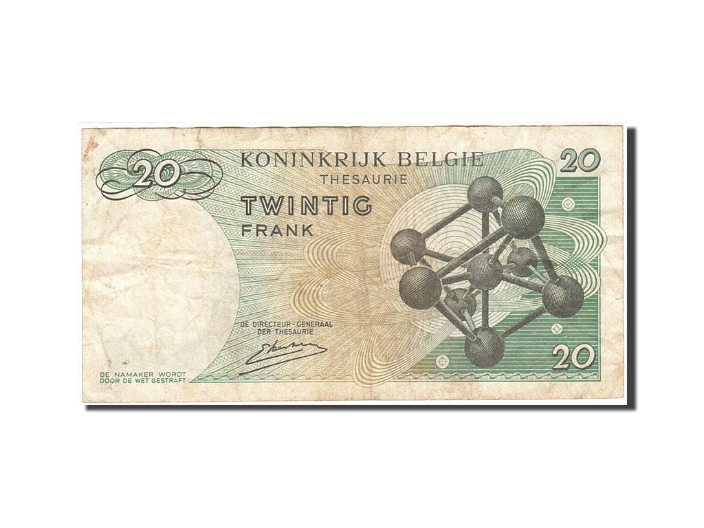 Banknot, Belgia, 20 Francs, 1964-1966, 1964-06-15, KM:138, F(12-15)
