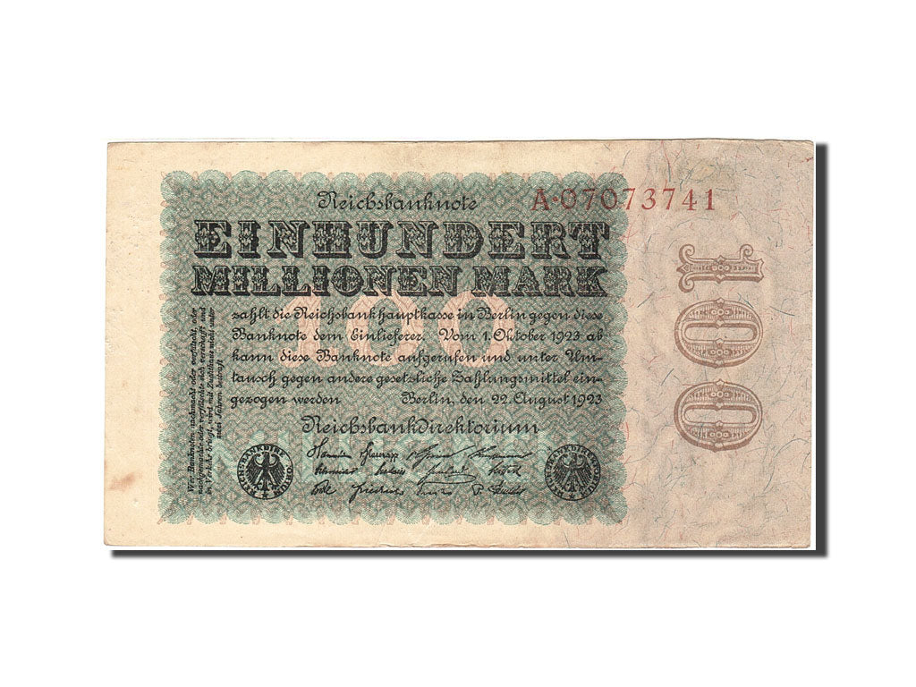 Banconote, Germania, 100 Millionen Mark, 1923, KM:107e, 1923-08-22, BB