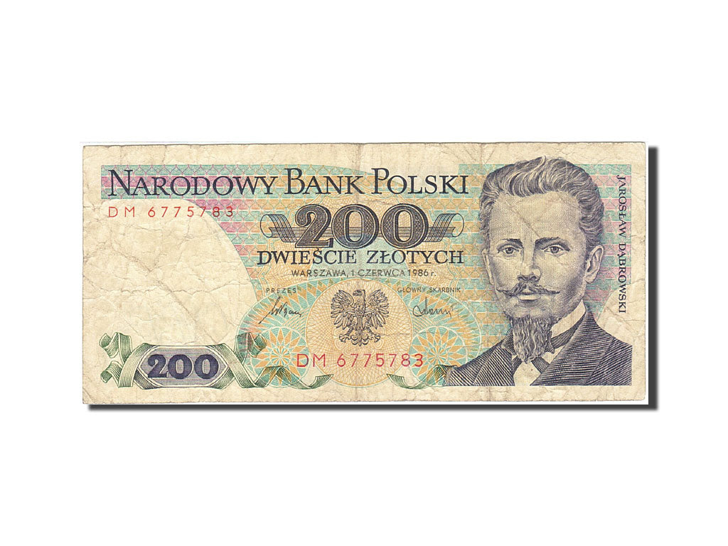 Banconote, Polonia, 200 Zlotych, 1974-1976, KM:144c, 1986-06-01, MB