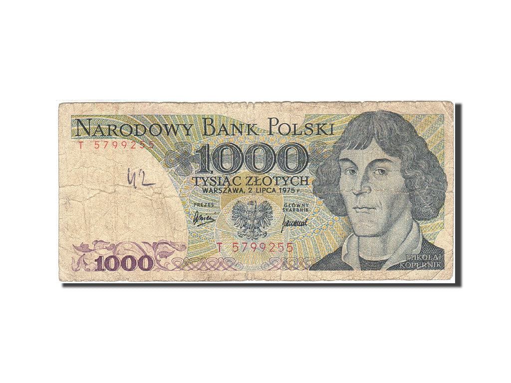 Banconote, Polonia, 1000 Zlotych, 1974-1976, KM:146a, 1975-07-02, B