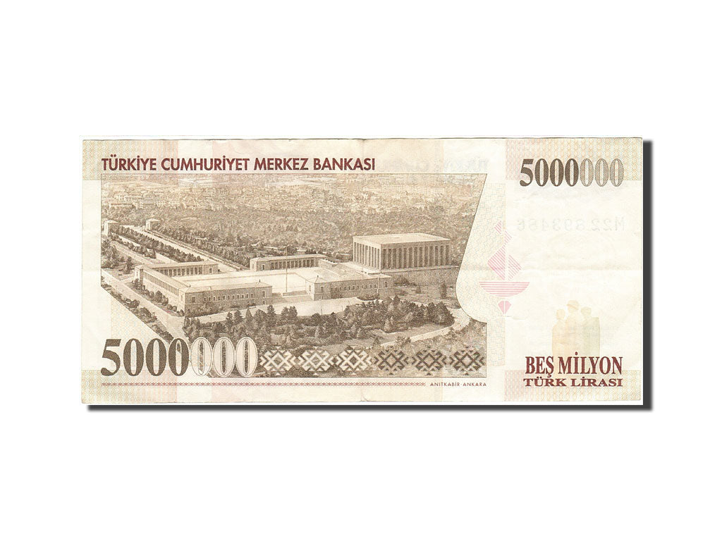 Billete, 5,000,000 Lira, 1984-1997, Turquía, KM:210, 1997, MBC
